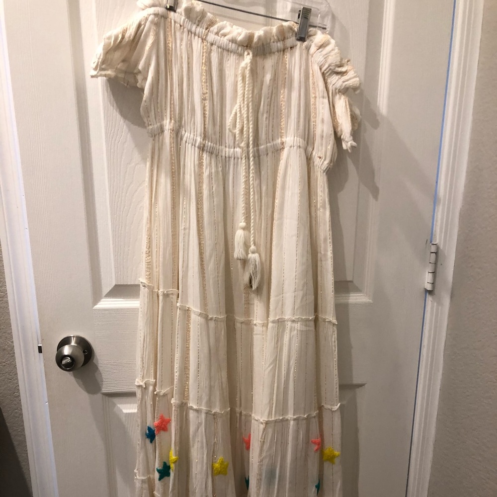 White & Gold Rainbow Star Dress